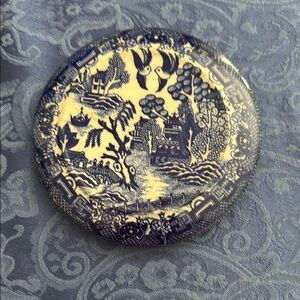 Blue and white Ceramic Art Plate with Chinoiserie Design